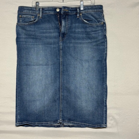 Lauren Ralph Lauren Denim Pencil Skirt Medium Wash Knee Length Women's Size 14 - Picture 10 of 16